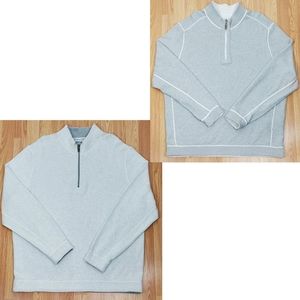 New Tommy Bahama reversible flipshore half zip pullover sweater lynchee heather